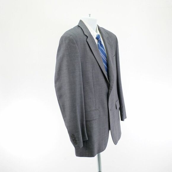Jos A Bank Wool Blazer Gray CHeck 2 Button 40R Tagged 41R - Picture 7 of 12